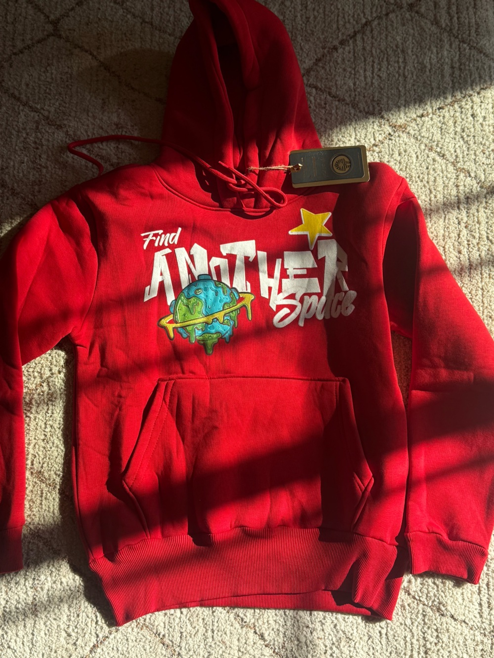 Black Pharaoh Find Another Planet Red Graphic Hoodie XS NWT
